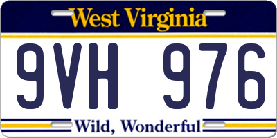 WV license plate 9VH976