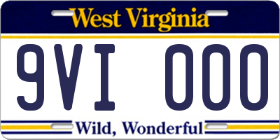 WV license plate 9VI000
