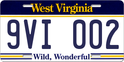 WV license plate 9VI002