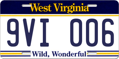 WV license plate 9VI006