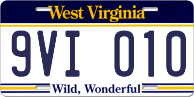 WV license plate 9VI010