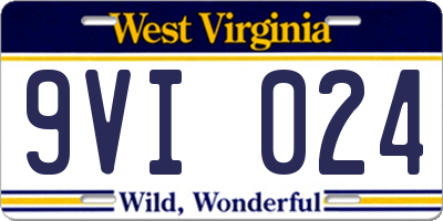 WV license plate 9VI024