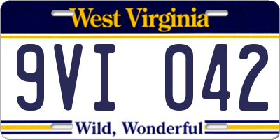 WV license plate 9VI042