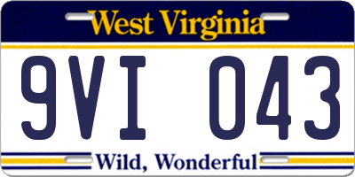 WV license plate 9VI043