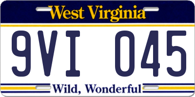 WV license plate 9VI045