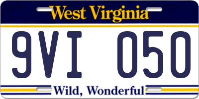 WV license plate 9VI050