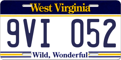 WV license plate 9VI052