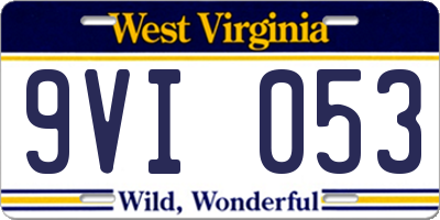 WV license plate 9VI053