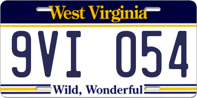 WV license plate 9VI054