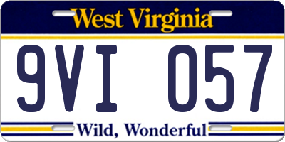 WV license plate 9VI057