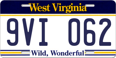 WV license plate 9VI062