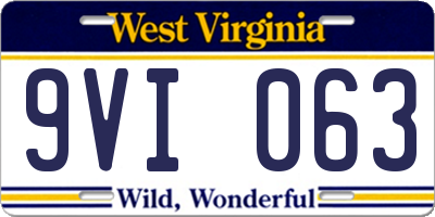 WV license plate 9VI063