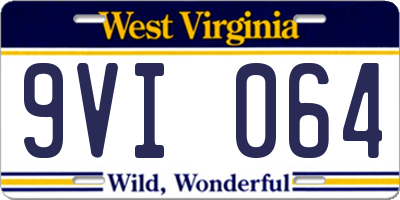 WV license plate 9VI064
