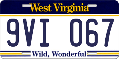 WV license plate 9VI067