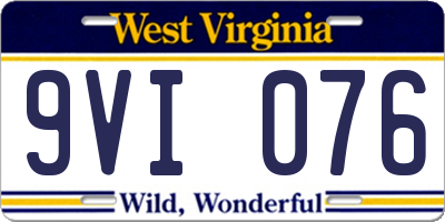 WV license plate 9VI076
