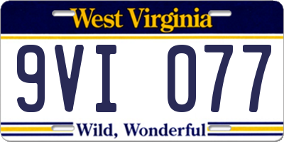 WV license plate 9VI077