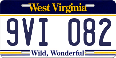 WV license plate 9VI082