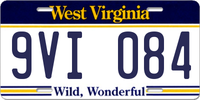WV license plate 9VI084