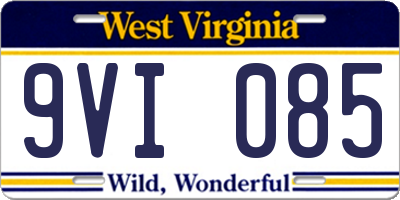 WV license plate 9VI085