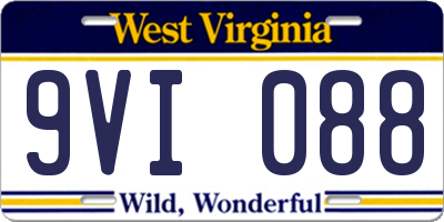 WV license plate 9VI088