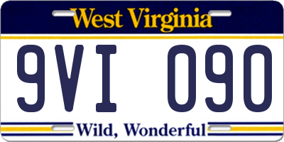 WV license plate 9VI090