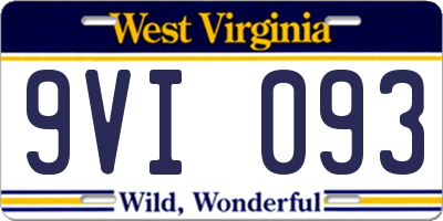 WV license plate 9VI093