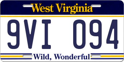 WV license plate 9VI094