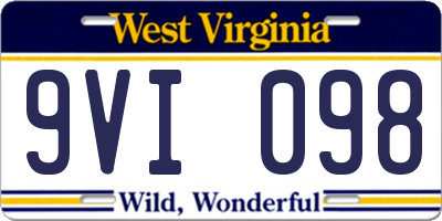 WV license plate 9VI098