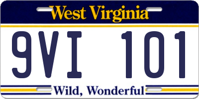 WV license plate 9VI101