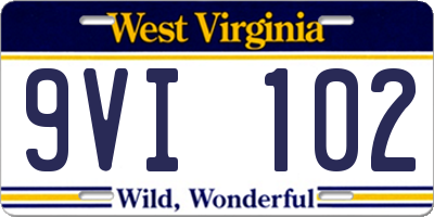 WV license plate 9VI102
