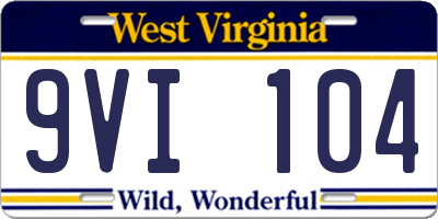 WV license plate 9VI104