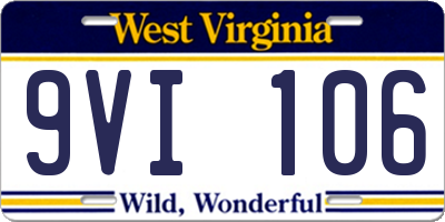 WV license plate 9VI106