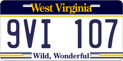 WV license plate 9VI107