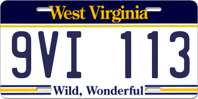 WV license plate 9VI113