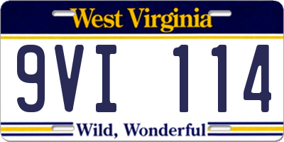 WV license plate 9VI114