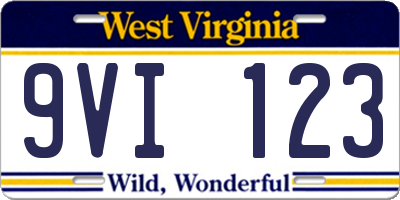 WV license plate 9VI123