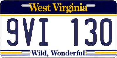 WV license plate 9VI130