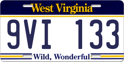 WV license plate 9VI133