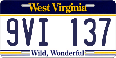 WV license plate 9VI137