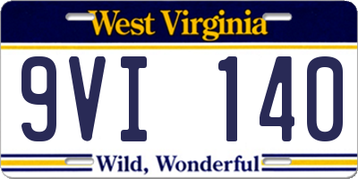 WV license plate 9VI140