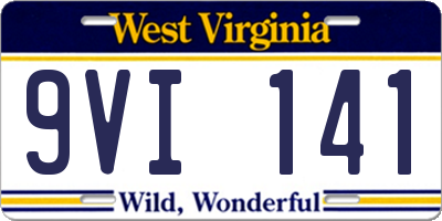WV license plate 9VI141