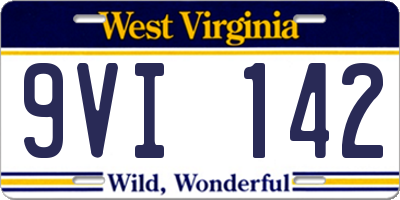 WV license plate 9VI142