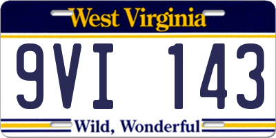 WV license plate 9VI143