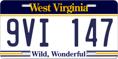 WV license plate 9VI147