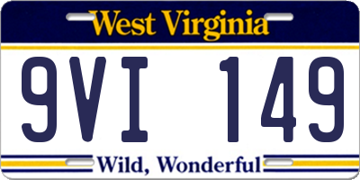 WV license plate 9VI149
