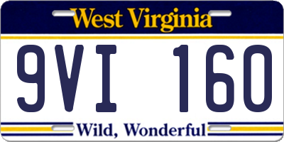 WV license plate 9VI160