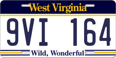 WV license plate 9VI164