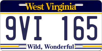 WV license plate 9VI165