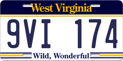WV license plate 9VI174