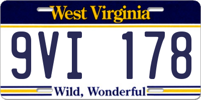 WV license plate 9VI178